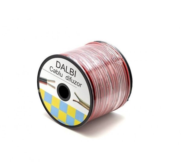 Cablu Difuzor Rosu cu Negru 2×1mm rola 100m