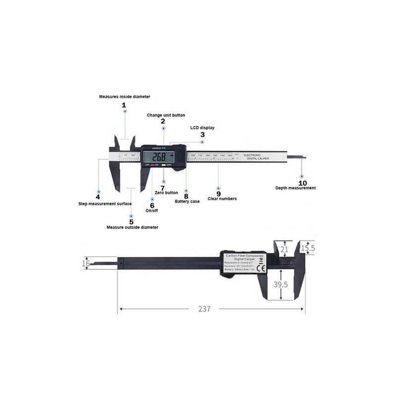Subler Electronic cu Display Digital 150mm