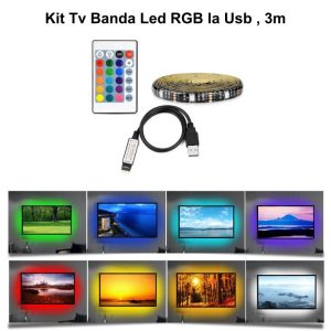 Kit Tv Banda Led RGB la Usb 3M