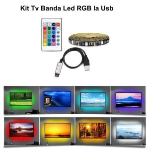 Kit Tv Banda Led RGB la Usb 2M