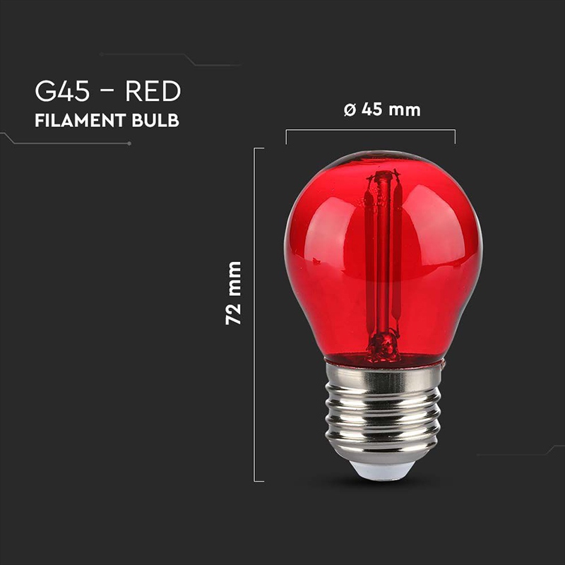 Bec Led G45 E27 Lumina Rosie 2W Filament - imagine 3