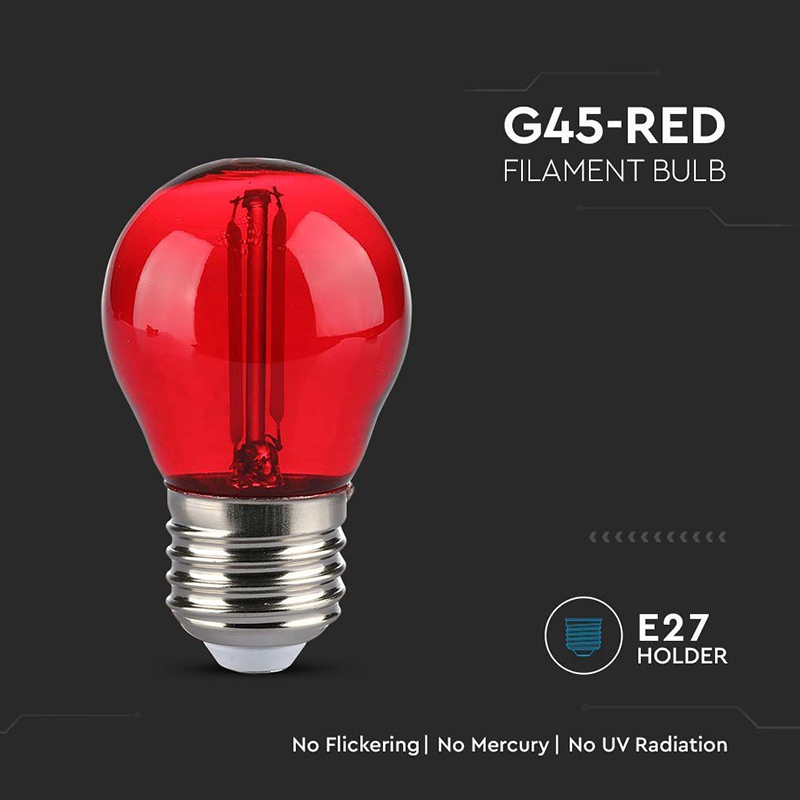 Bec Led G45 E27 Lumina Rosie 2W Filament - imagine 4