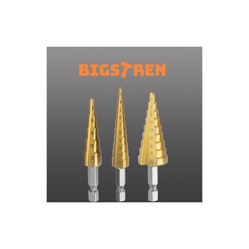 Set 3 Burghiu Spiral Conic in Trepte 4-20mm RO337TE - imagine 5