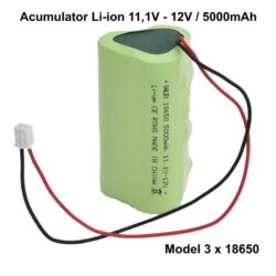 Acumulator Li-Ion 3×18650 5000mAh cu Fir