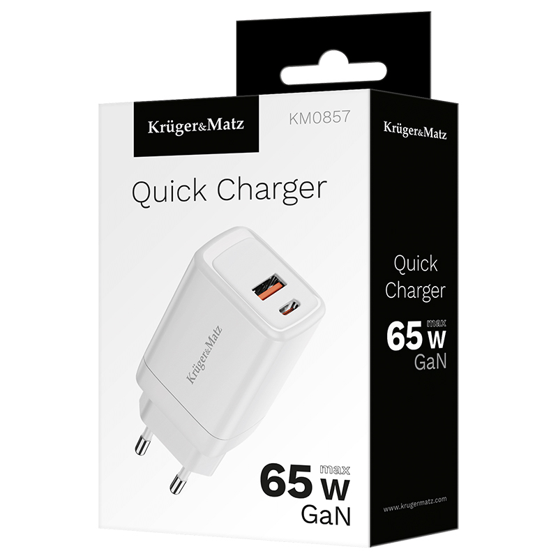 Incarcator Rapid Usb 5V 65W cu Type-C Gan KRUGER&MATZ - imagine 5