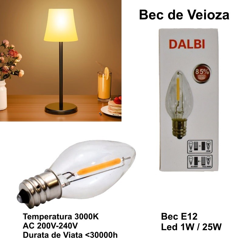 Bec Led de Veioza 1W E12 Dalbi - imagine 5