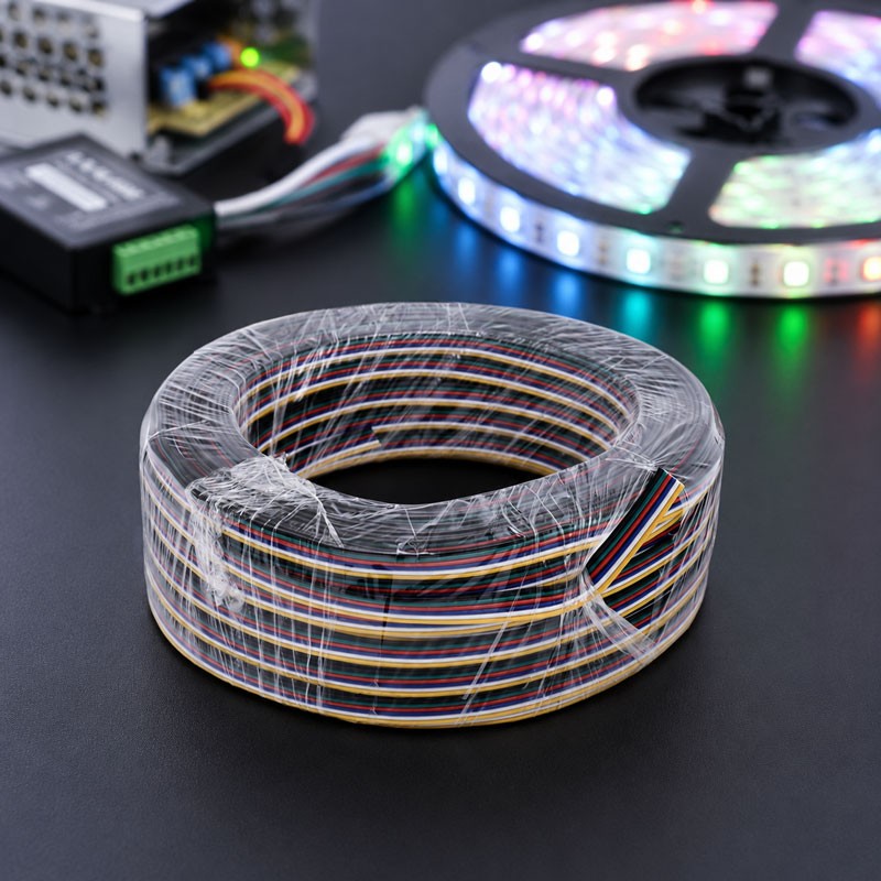 Rola Cablu Alimentare LED RGB/RGBWW/RGB 6 Fire 50M - imagine 2